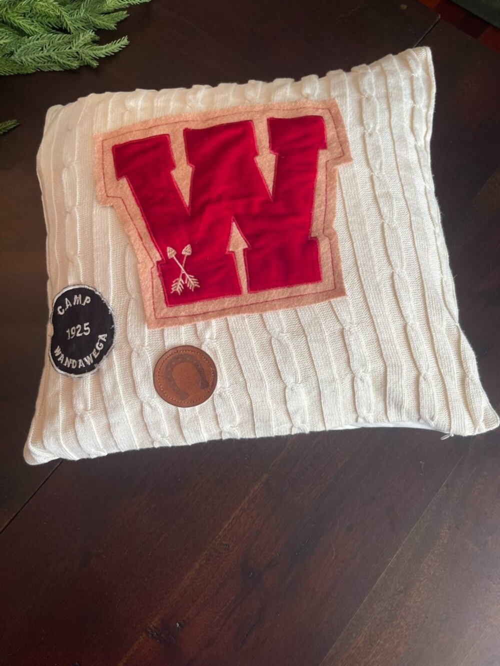 Land of Nod Camp Wandawega Cream Cable Knit Pillow